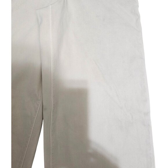 Spanx White Twill Crop Wide-Leg Cotton Blend High-Waist Pants M/M - Picture 6 of 16